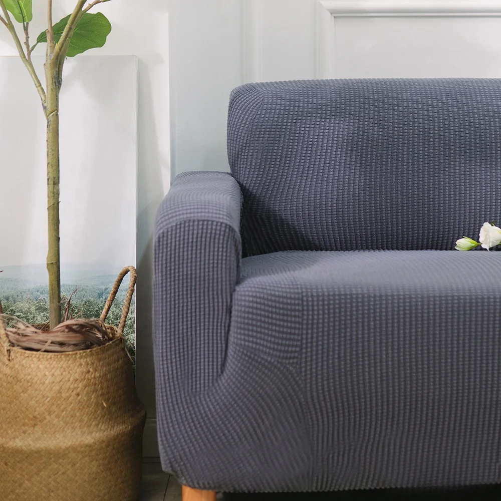 Polyester spandex jacquard velvet stretch universal couch protector sofa cover set suppliers for home decoration