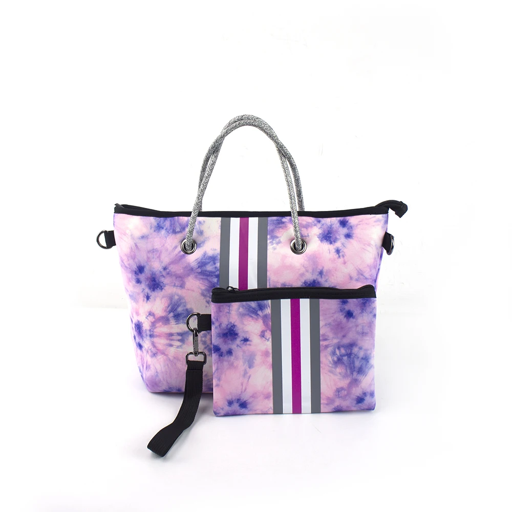 Wholesale Handbags Tote Bag Shoulder Neoprene Bag Customized Waterproof Neoprene Beach Tote Bag