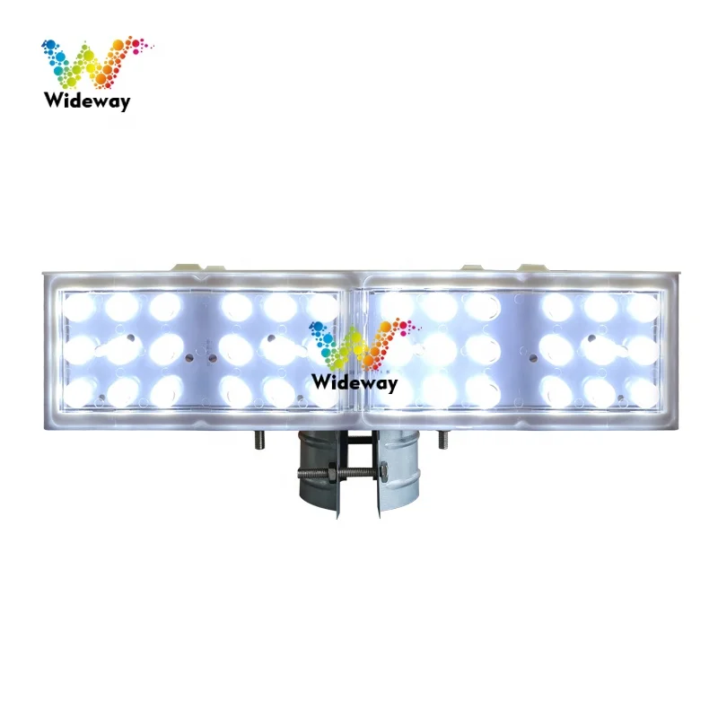 Solar strobe light LED warning light Double-sided red and blue road construction traffic warning light