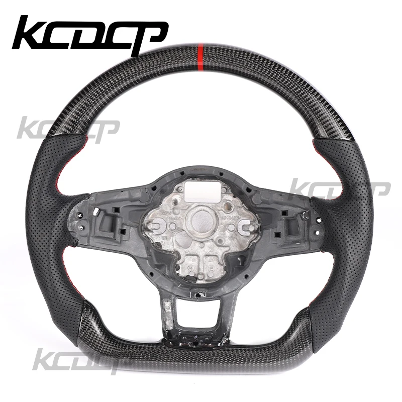 For Volkswagen Golf 7.5 GTI MK7 VW Polo GTS GTD GTE Scirocco R Passat CC R-Line LED Carbon Fiber Complete Steering Wheel