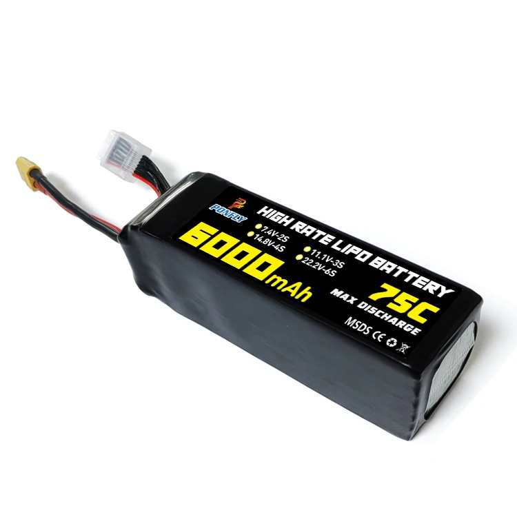 PONFLY 6000 мАч Lipo RC батарея 22 2 В 6S 75C высокая скорость литий-полимерный аккумулятор для беспилотного летательного аппарата