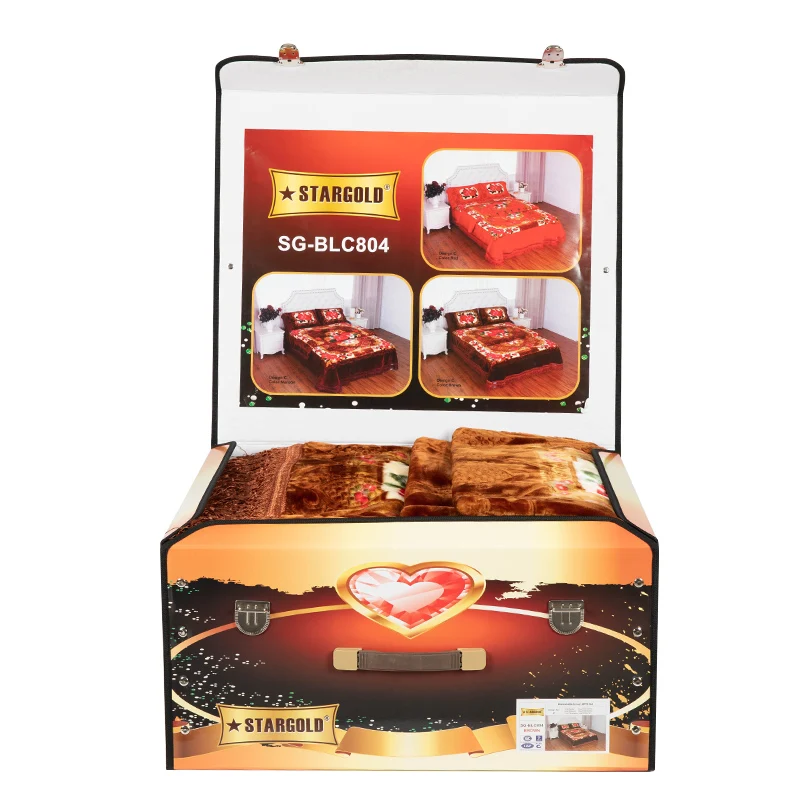 
Hot Selling Discount Polyester Blanket Stock Lot 4.5kg 2ply 200x240cm Winter Raschel Mink Blanket 