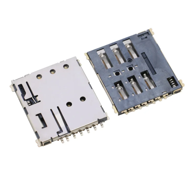 Ultrathin nano sim socket H1.37m push push with CD PIN 6P Mini SIM connector 7Pin SIM card reader P/N 102012042