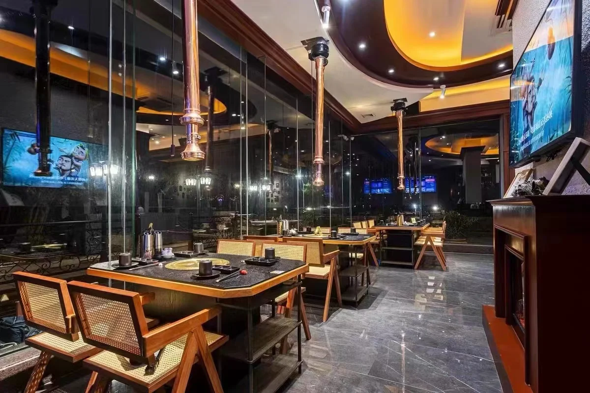 Restaurant Commercial Indoor Bbq Grill Hard Tube Smoke Exhaust Pipe Telescopic Korean Bbq Exhaust For barbecue Grill