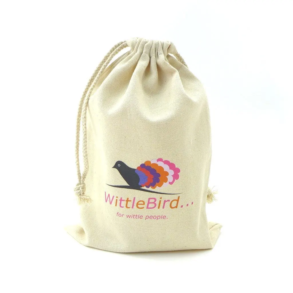 Nature color Custom Small Canvas Cotton Muslin Drawstring Dust Bags