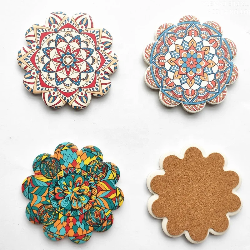 Wholesale Absorbent Stone Cup Holder Blank Sandstone Cup Ceramic Coaster For Drink