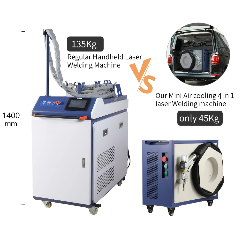 1000w 1500W Portable Air Cooled Laser Welding Machine Laser Rust Removal Cleaning Machine Laser Cutting for Metal Carbon Steel