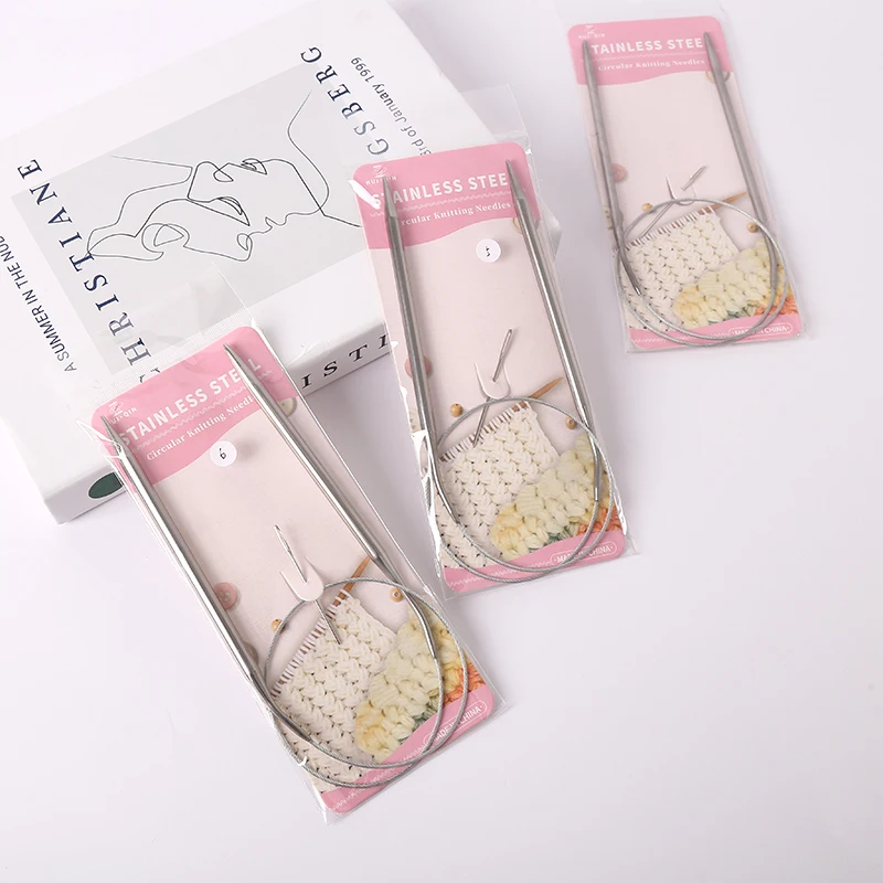 Stainless Steel Circular Knitting Needles Crochet Needles For Set of Knitting hooks DIY Weaving Pins Needle Craft Tools