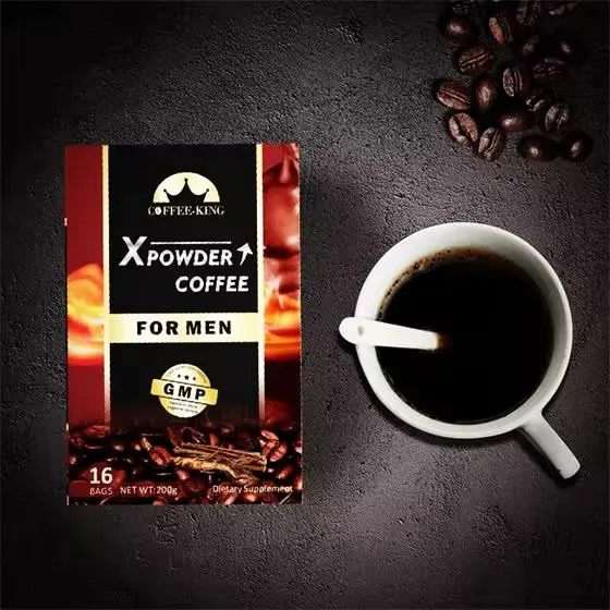 Custom Men Power Organic Herbal Coffee Maca X Power Coffee Maca Ginseng Instant Man Power Energy Coffee Powder