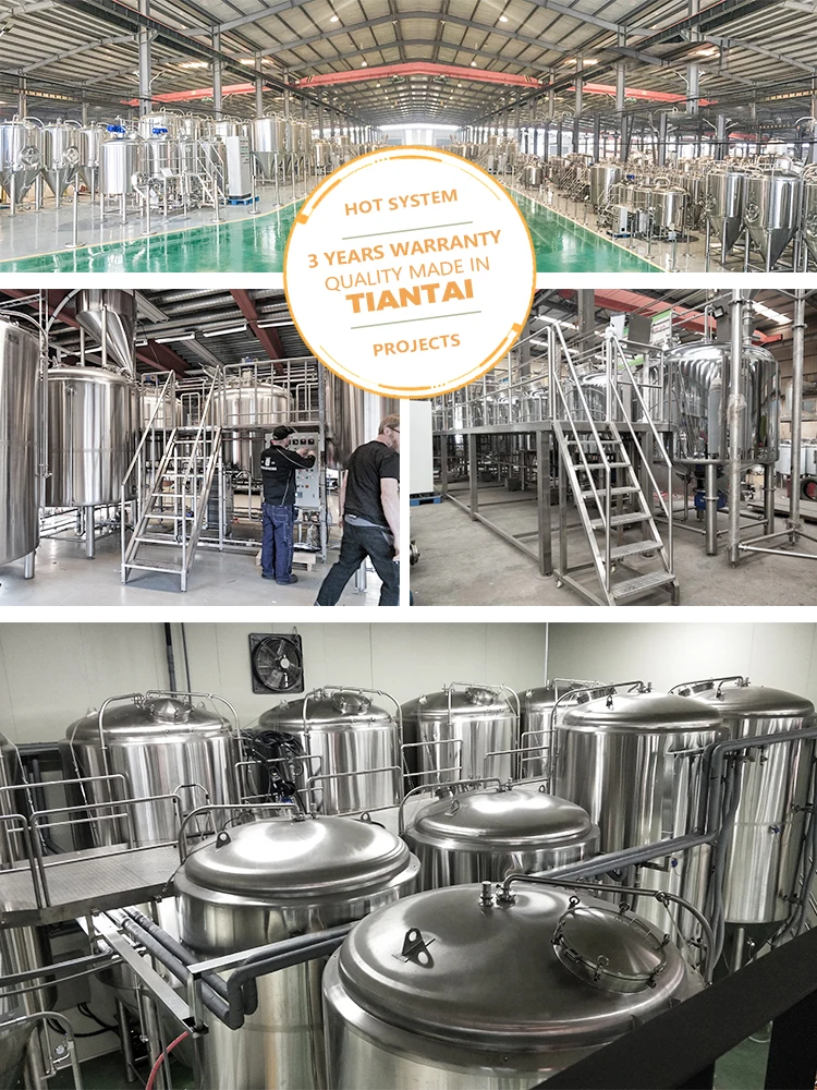 Электрическая Пивоваренная система Tiantai 400L 4HL с двумя сосудами пивоваренное