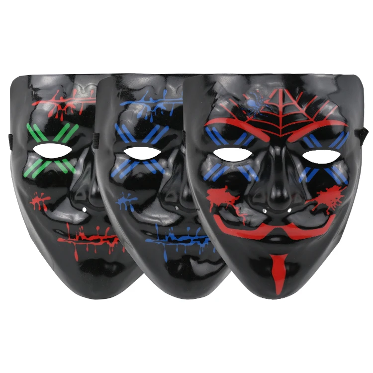 
2021 Amazon Hot Sale Halloween EL Wire Mask LED Rave Party Mask for Cosplay And Halloween 