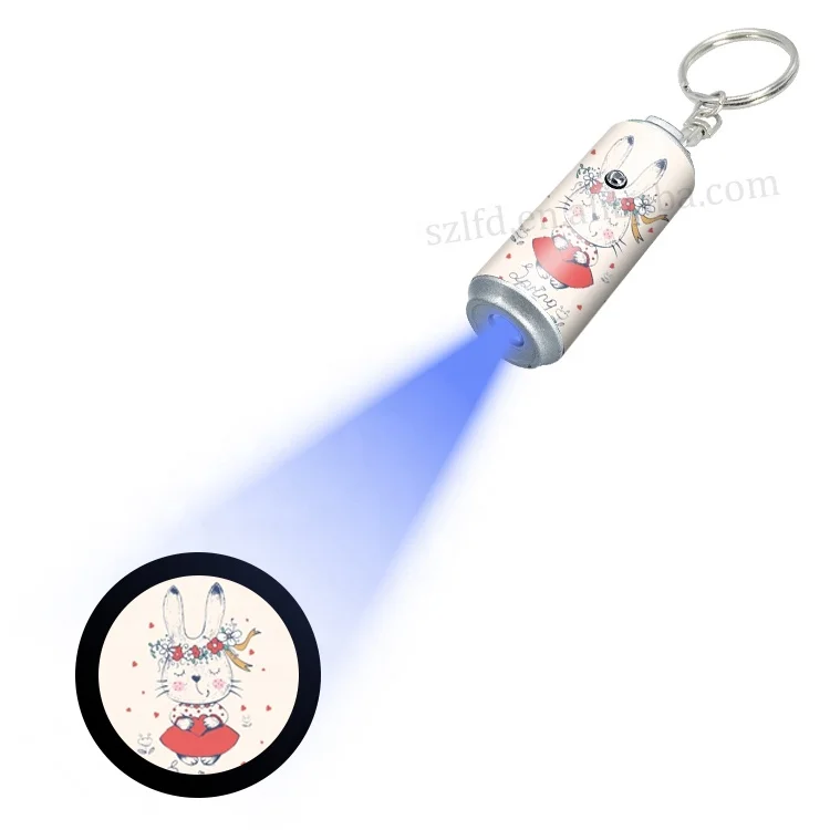 Factory directly supplier Custom Advertising  Can shape Portable mini keychain led projector Light