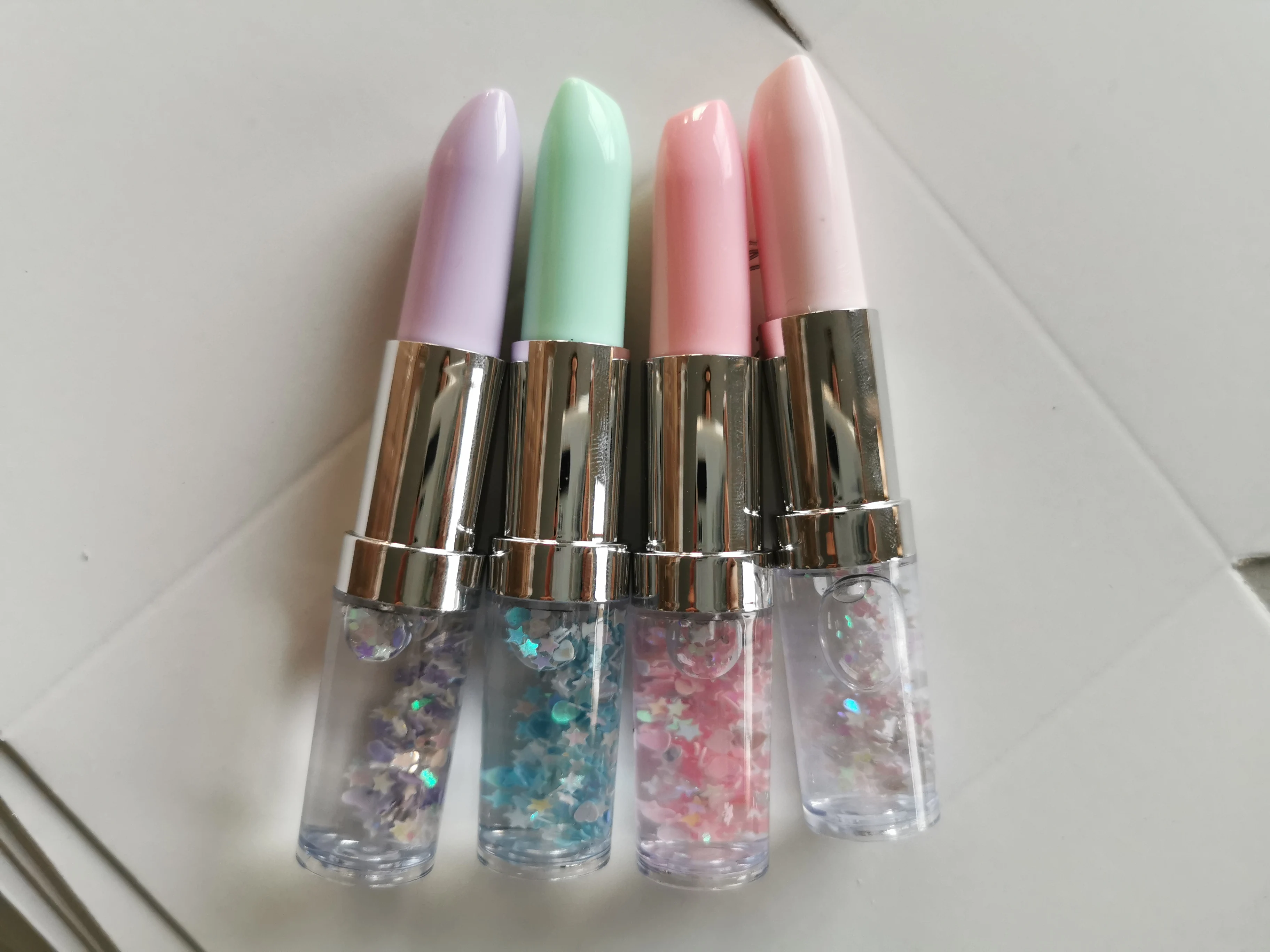 Glitter 3d Floater Lipstick Shape Liquid Floating Pen