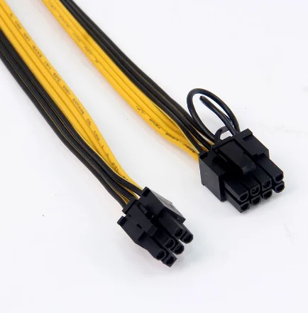 Кабель PCI-E PCIE PCI-Express 6P Штекерный до 8Pin (6 + 2P) Мужской видеокарты кабель питания 50 см BTC удлинитель шахтера