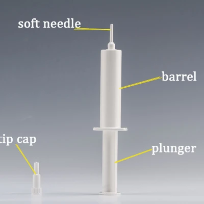 Empty bismuth subnitrate medicine packaging container 5ml plastic PE disposable 5cc veterinary syringe for cow mastitis