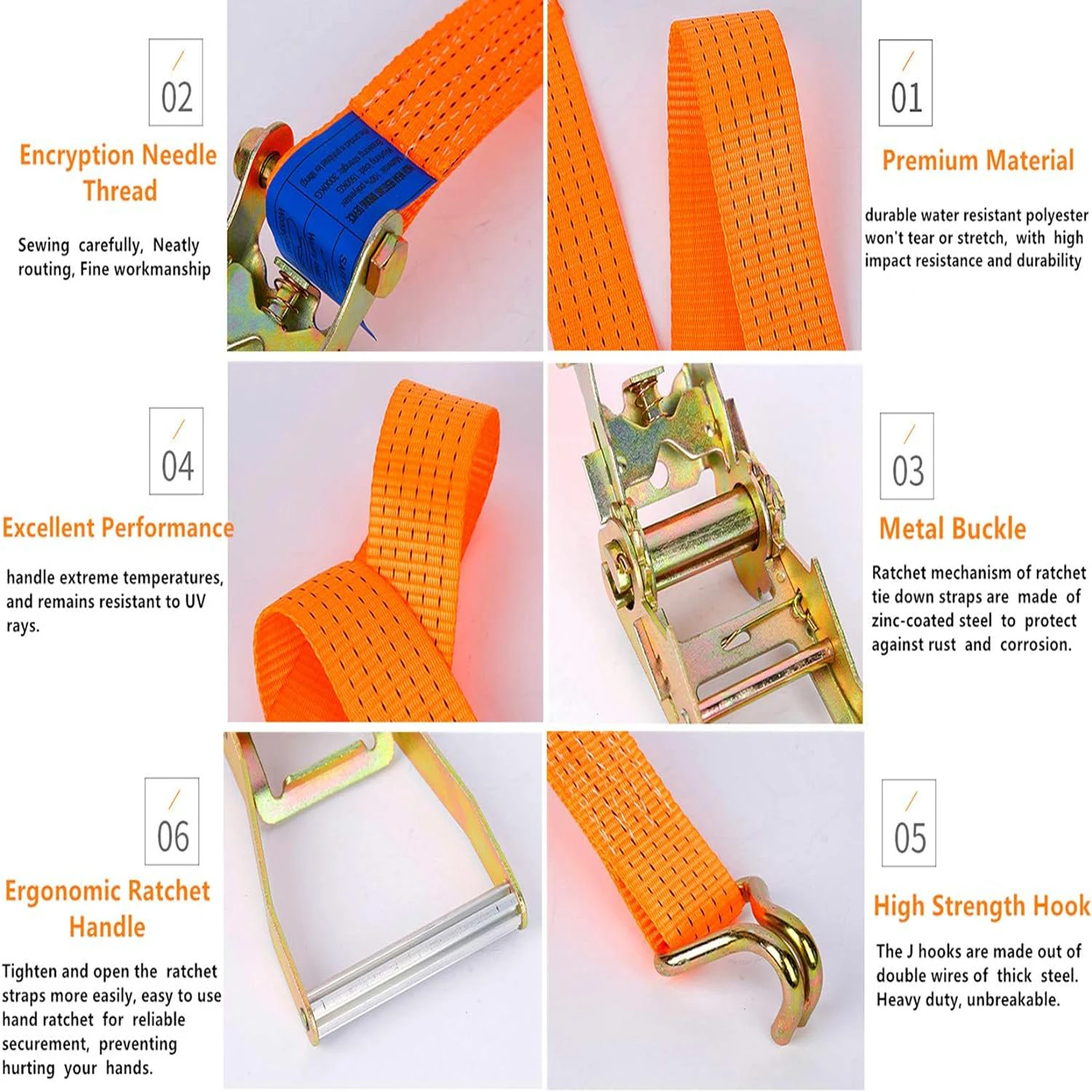 Heavy Duty 100% Polyester Cargo Lashing Strap With Ratchet Strap Cargo Ratchet Belt Strap Tie Down Ratchets