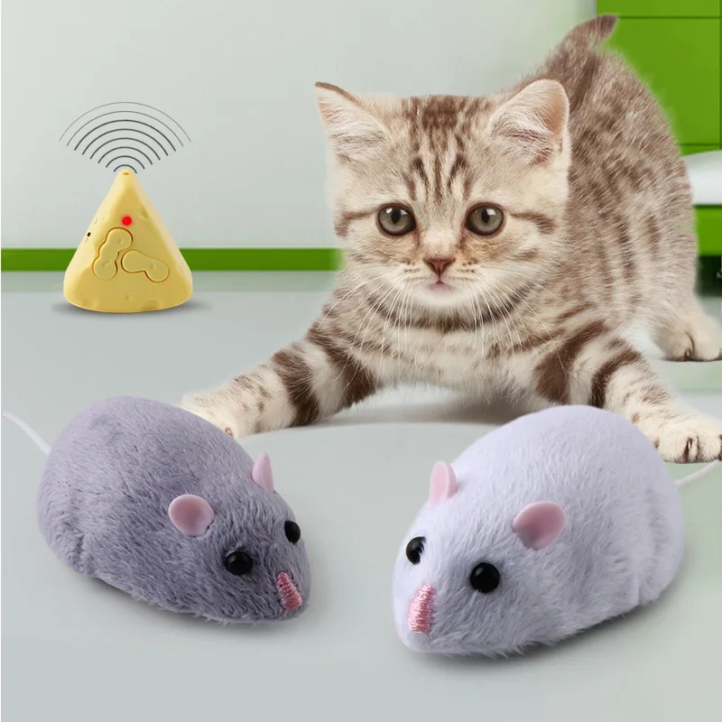 Electric Remote Control Mini Mouse Cat Toy Cheese Infrared Simulated Kitten Rat Toys for Cats Dogs Chase Exercise Pet Supplies
