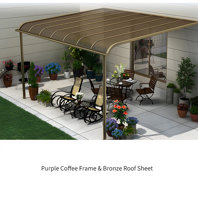 Hot Selling Product Aluminum Carport Polycarbonate M Shape Carport Shelter Aluminum Awning  For House Garage