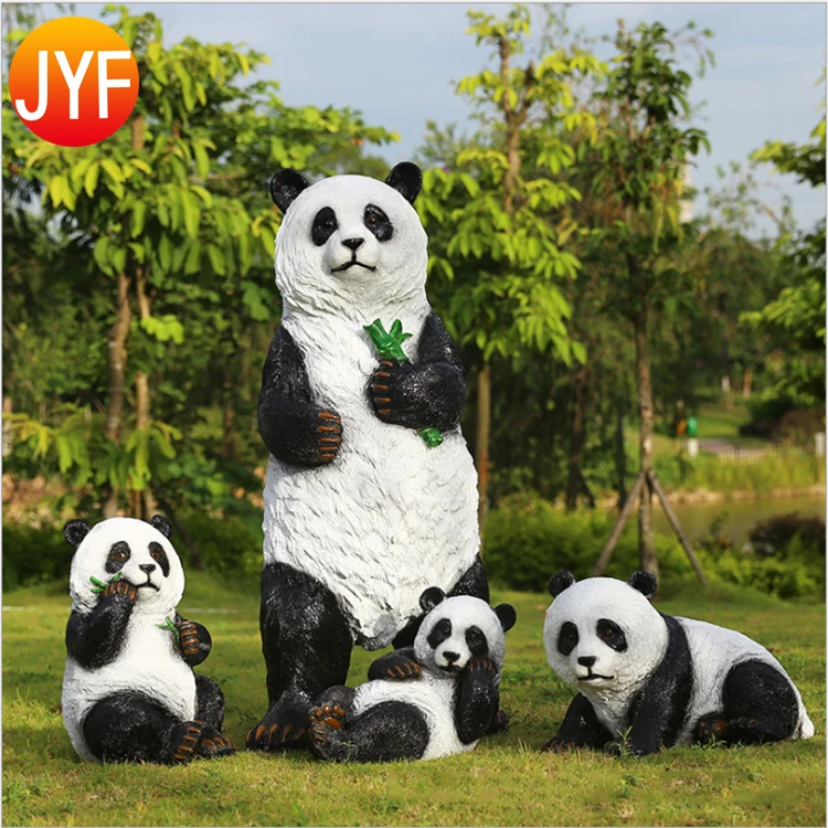 ZZ2102 Garden Decoration Fiberglass Animal Sculpture for Resin Panda Statue