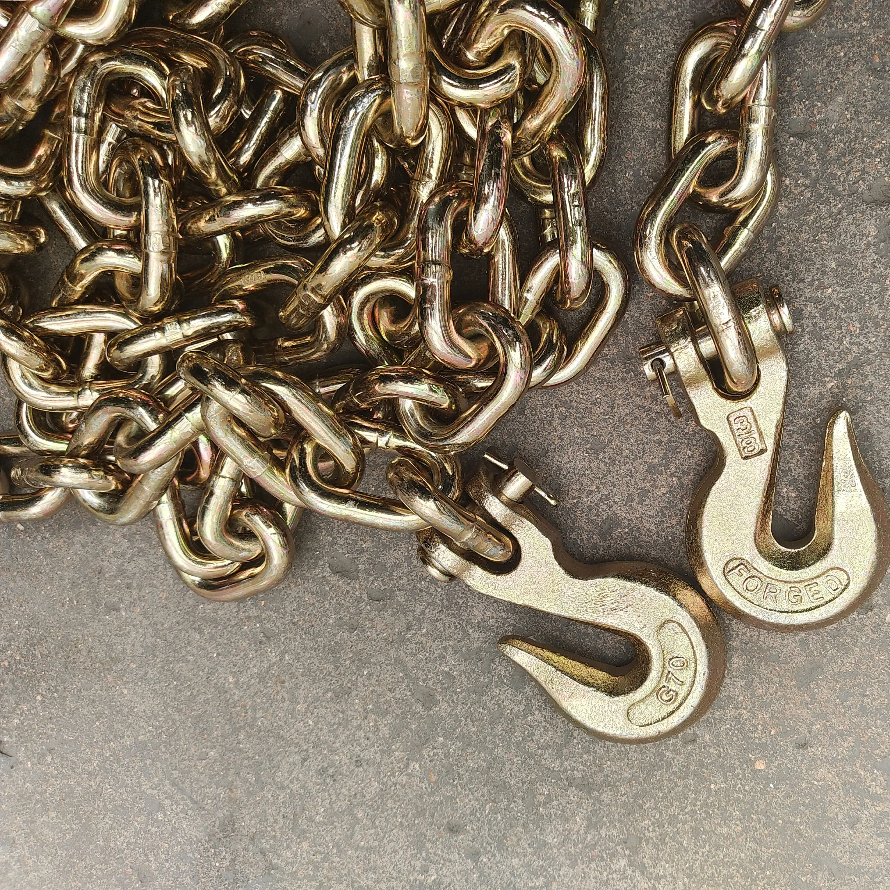 Высококачественная цепь G70 с гальванизированной сталью и сплавом позолоченный 3/8 ' сварная конвейерная цинковой отделкой включает крюк