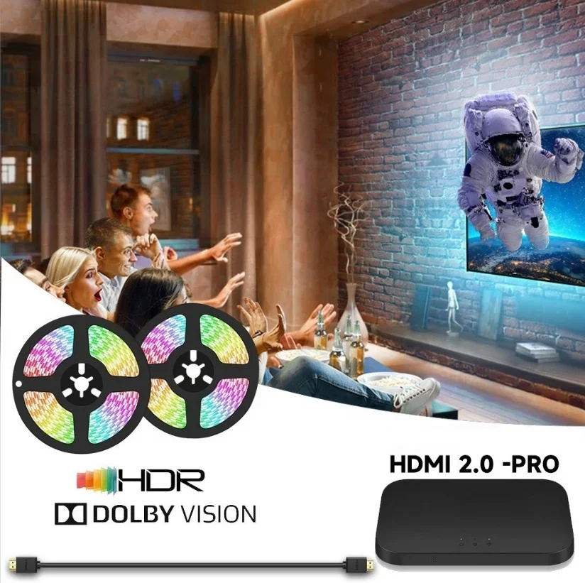Поставщик оптовая продажа изготовленный на заказ Tuya Ambilight Tv Hdmi Sync Box светодиодный светильник для подсветки телевизора