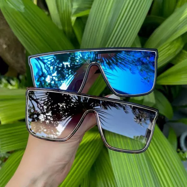 2024 Лидер продаж женские солнцезащитные очки в квадратной оправе Роскошные Большие зеркальные стиле ретро Lux