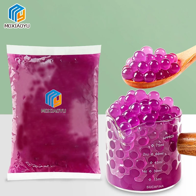Moxiaoyu Organic Customized Fruit Flavors Konjac Jelly Popping Boba Instant Bubble Tea Ingredients Konjac Boba Pearls
