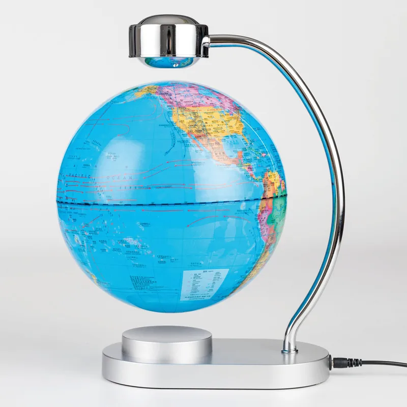 Wholesale C Shape Metal Frame Levitating Globe Earth Floating Rotating World Map Globe Ball for Office Desk Display Crafts