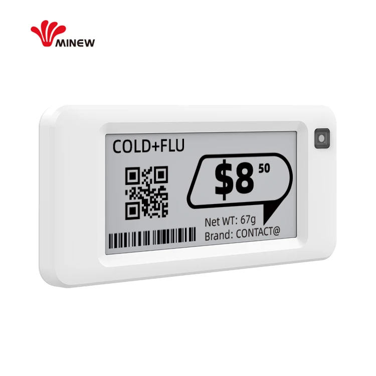 Minew supermarket 2.13 inch ESL Electronic Shelf Label Digital Price Tag E-ink display with BLE 5.0 esl tag