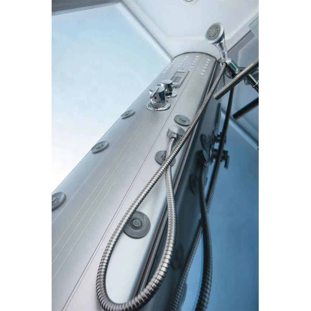 Bathroom aluminum profile tempered glass sliding door massage bath for 2 person simple dubai girl computer wet steam shower room