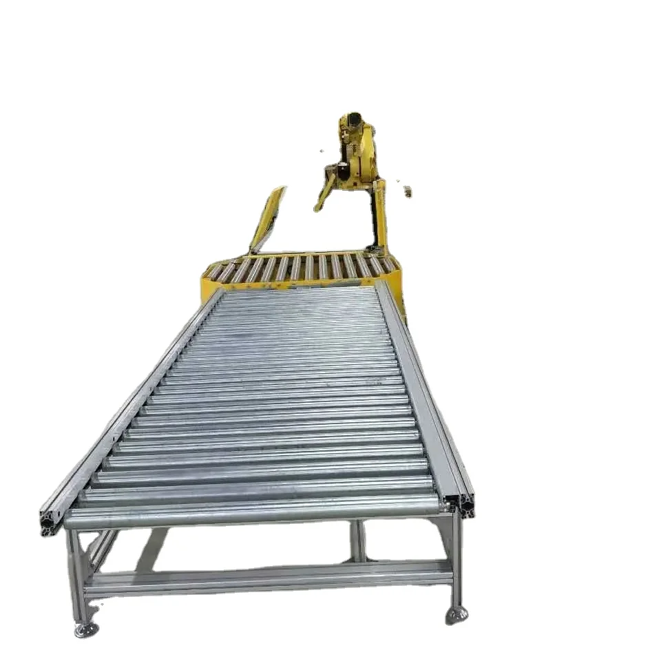 Muxiang  gravity pop-up pallet  roller conveyor match vertical lifting conveyor line system