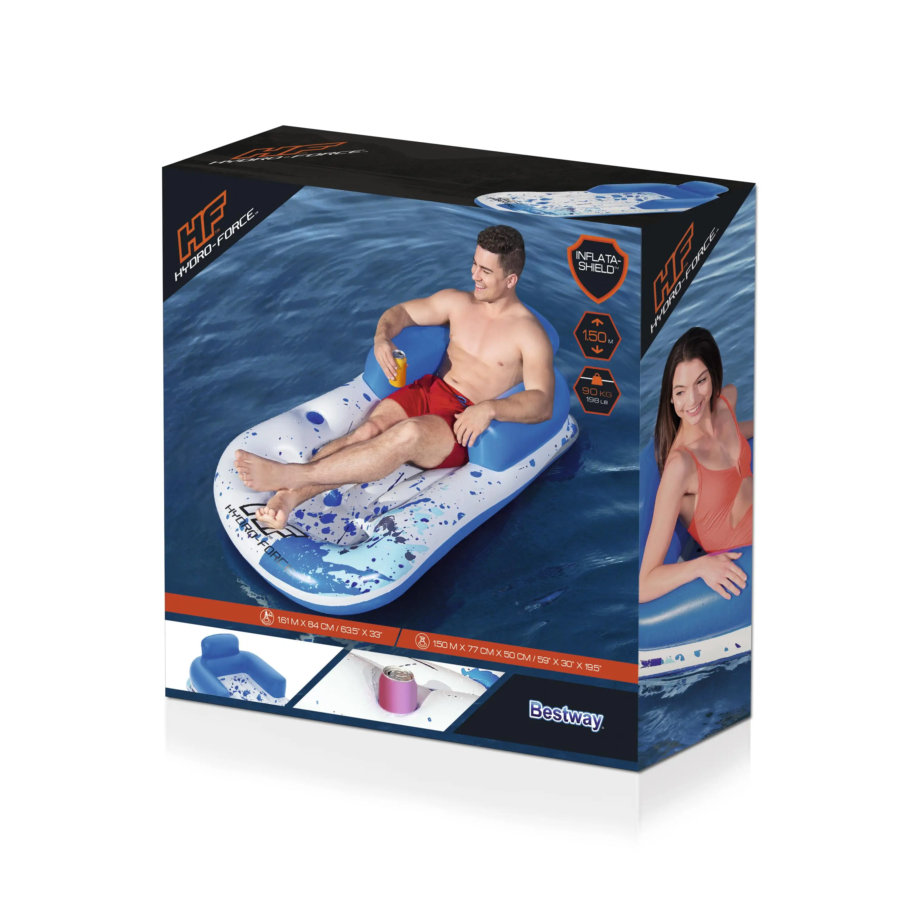 Bestway 43155 Cool Blue Pool Lounge floating mattress mat 1.61m x 84cm