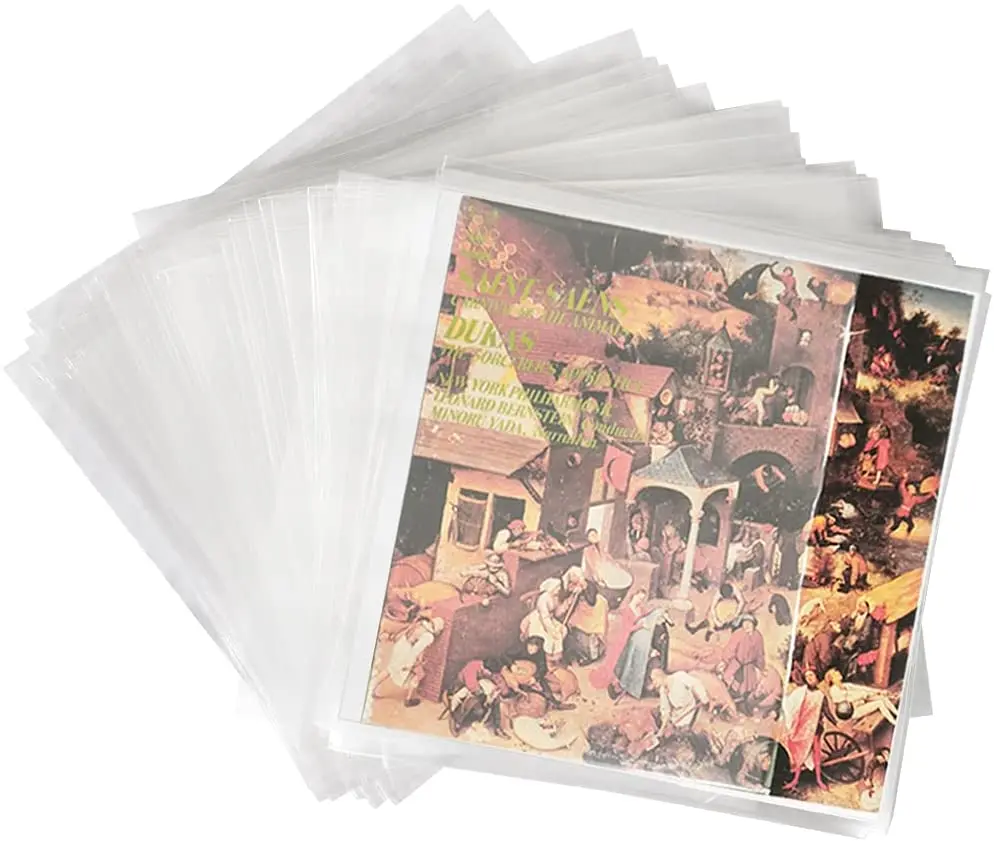 Eco Friendly Clear High-Density Polypropylene Vinyl Record Outer Sleeves