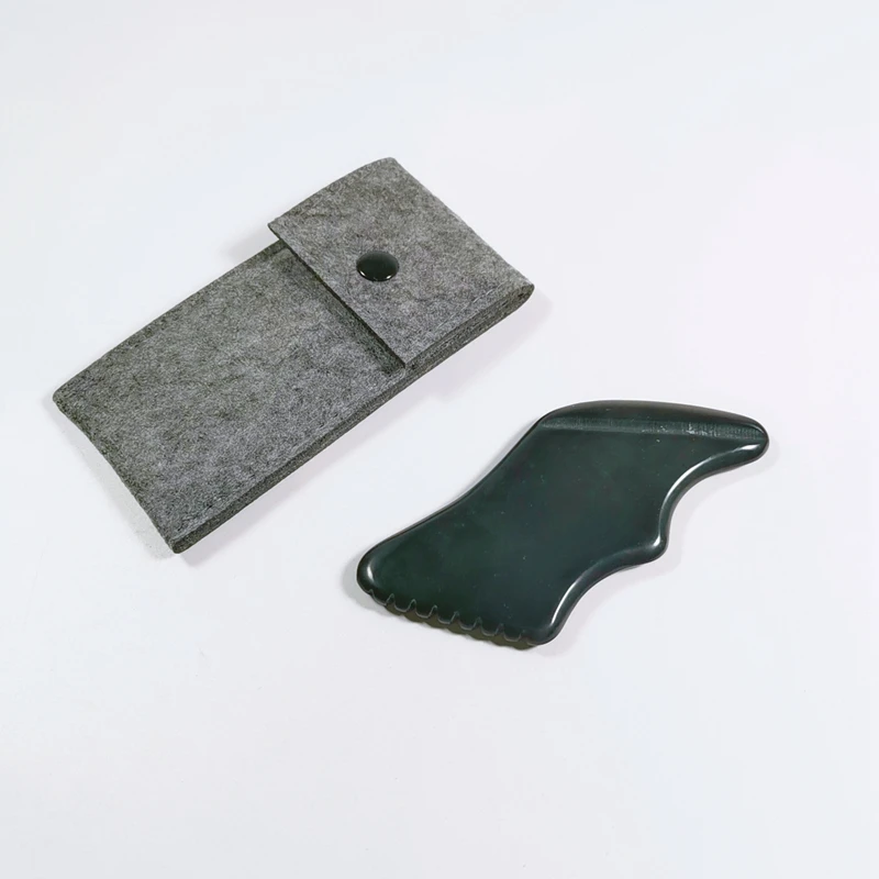 Best Price Comb Gua Sha Tools Metal Facial Jade Roller for Face and Body Skin Care Set Bian Guasha Stone