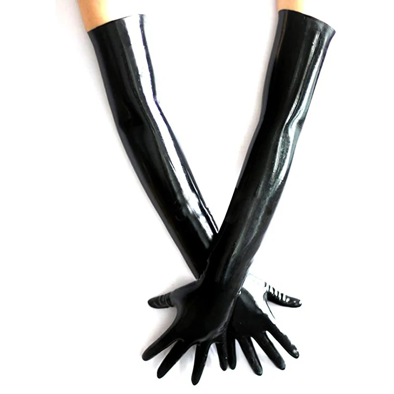 China Factory Wholesale Black Pink Powder Free Sexy Fetish Latex Gloves