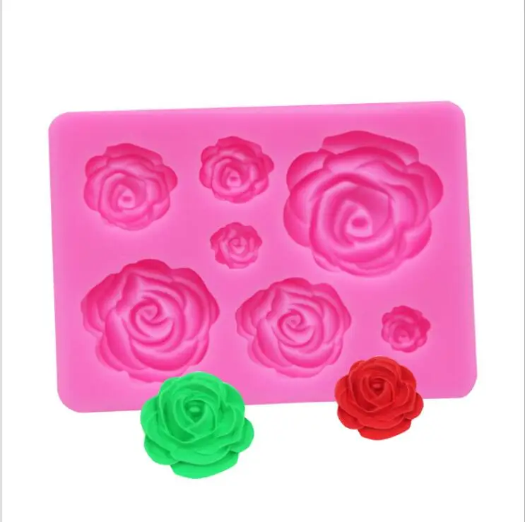 3D Candy Clay Chocolate Gumpaste Moulds Rose Flower Silicone Molds Wedding Topper Fondant Cake Decorating Tools