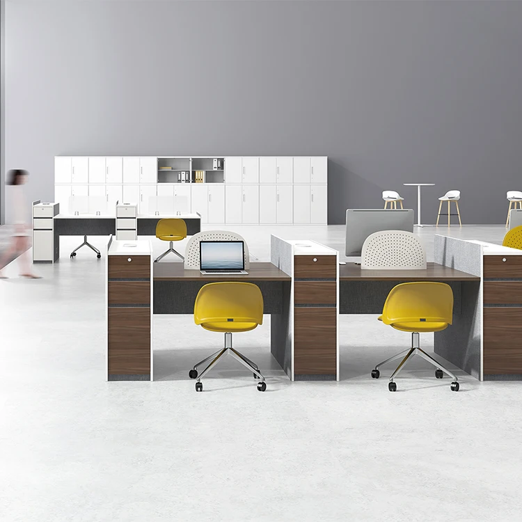 
Economic New Design Workstation Office Desks Staff Table with Cabinet 