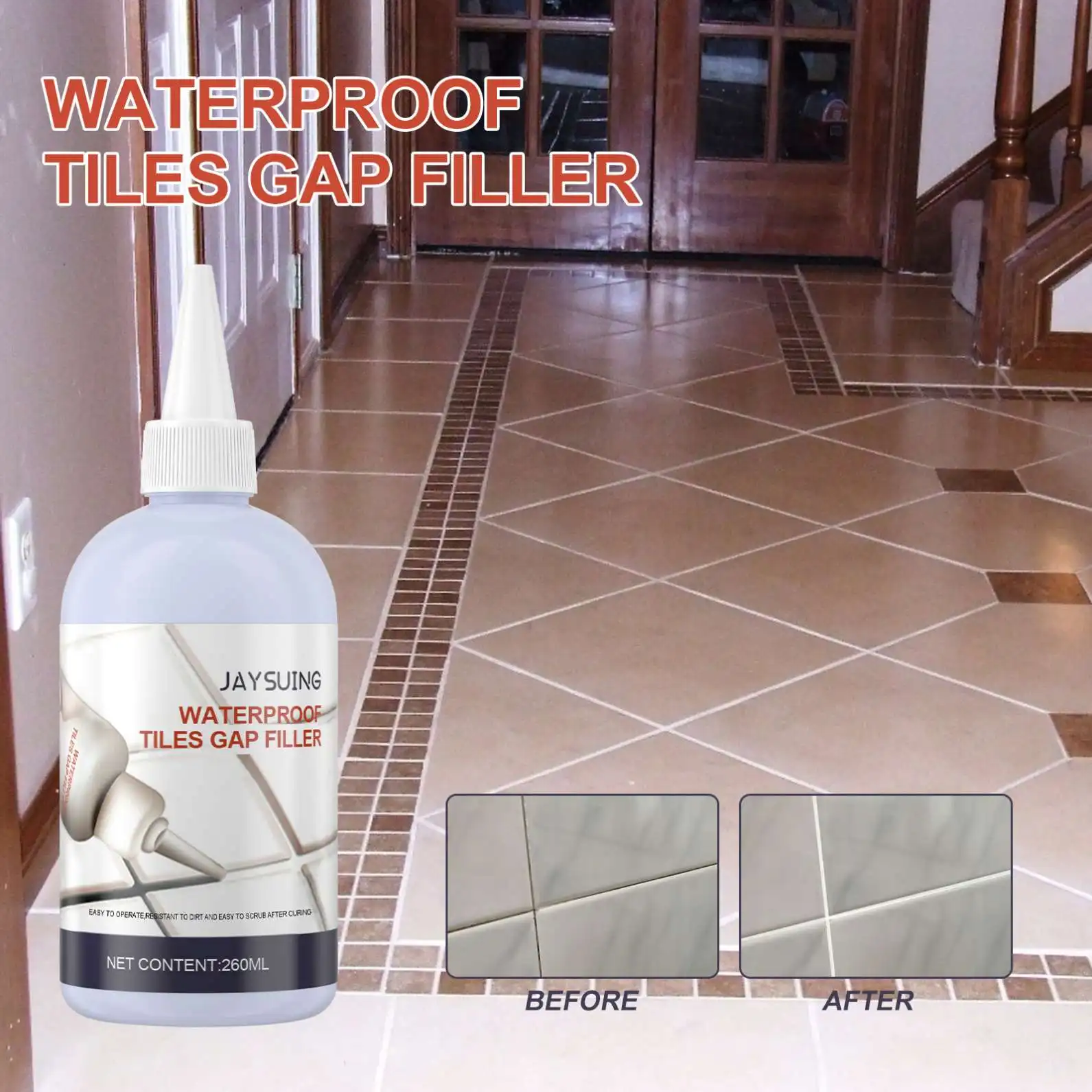 Jaysuing Waterproof Tile Reform/Tile Gap Filling Agent Tile Gap Refill Agent SEALANT Caulking Tool Sealant Silicone Tile Reform