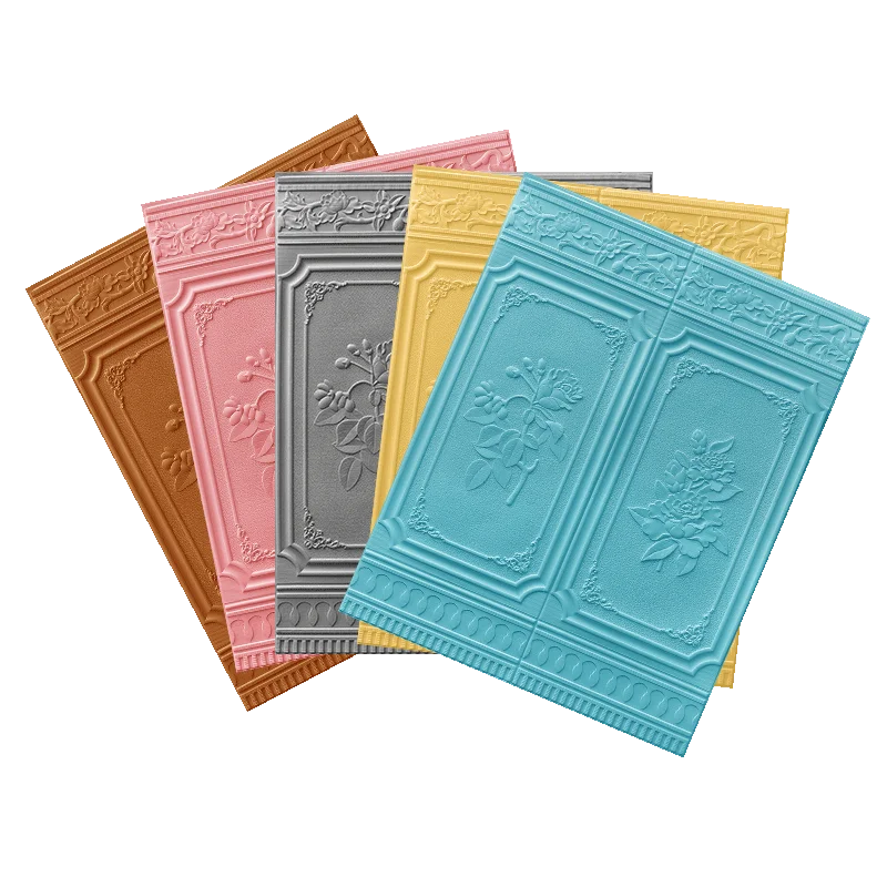 Colorful embossment pattern professional interior corridor skirt  xpe foam  wallpaper 3D wall stickers