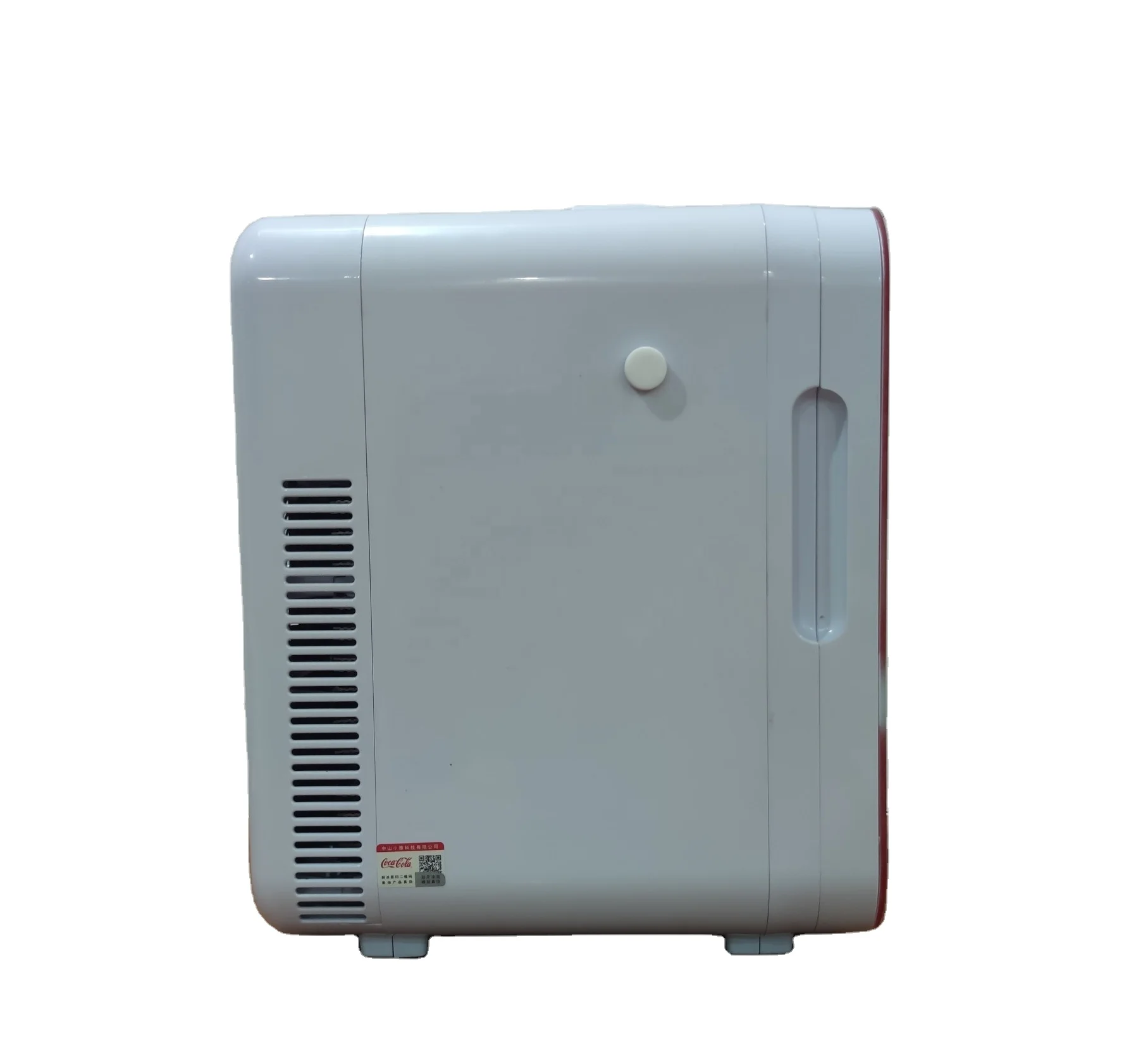 10L coffee maker beside mini milk fridge cooler with tube at both sides heating and chilling
