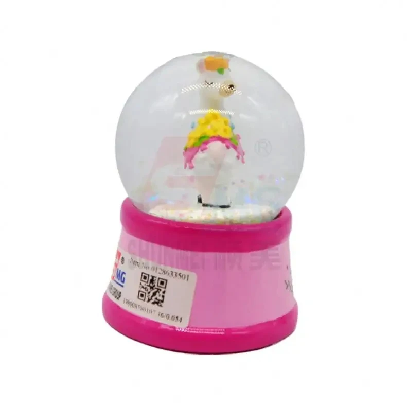 Custom Made Large Fairy Unicorn Led Snow Globe Snowman Music Glass