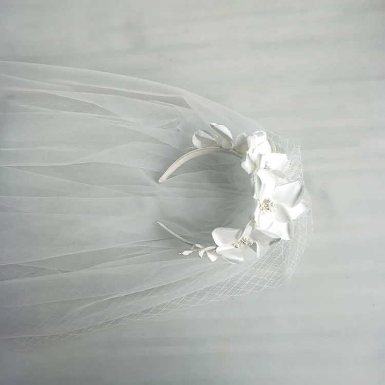 
Bh2569 Wedding Trend Hot Products Personalize Bride Flower Headband Veil Hair Accessories Bridal Headpiece 