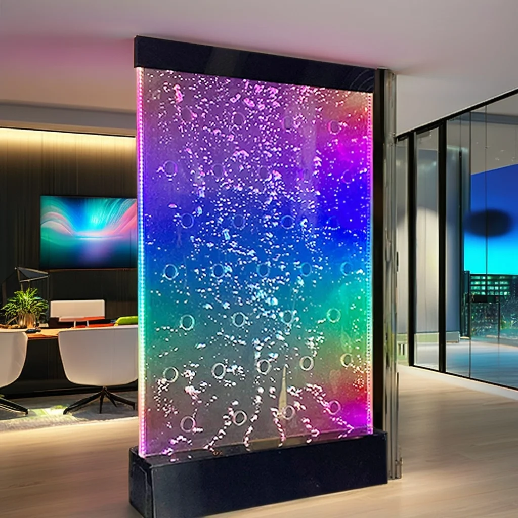 Modern Acrylic Water Bubble Wall Panels Movable Partition LED Decorative Wall
