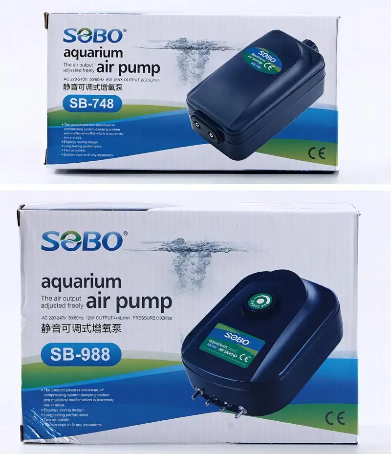 SOBO SB-988 SB-948 Rechargeable Portable Long Time Battery Mini Micro Aquarium Fish Air Pump 15