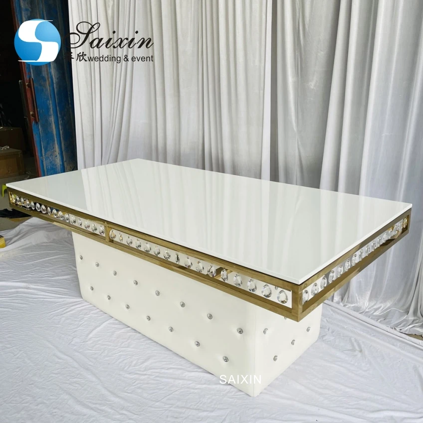 ZT-150G wedding furniture luxury stainless steel wedding table for events wedding crystal table