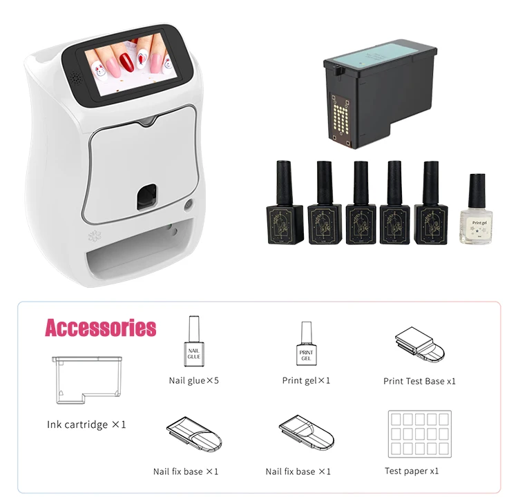 2024 Hot Selling 3D Nail Aart Printer Portable Commercial Fast Printing Smart Screen Manicure Machine With Drying