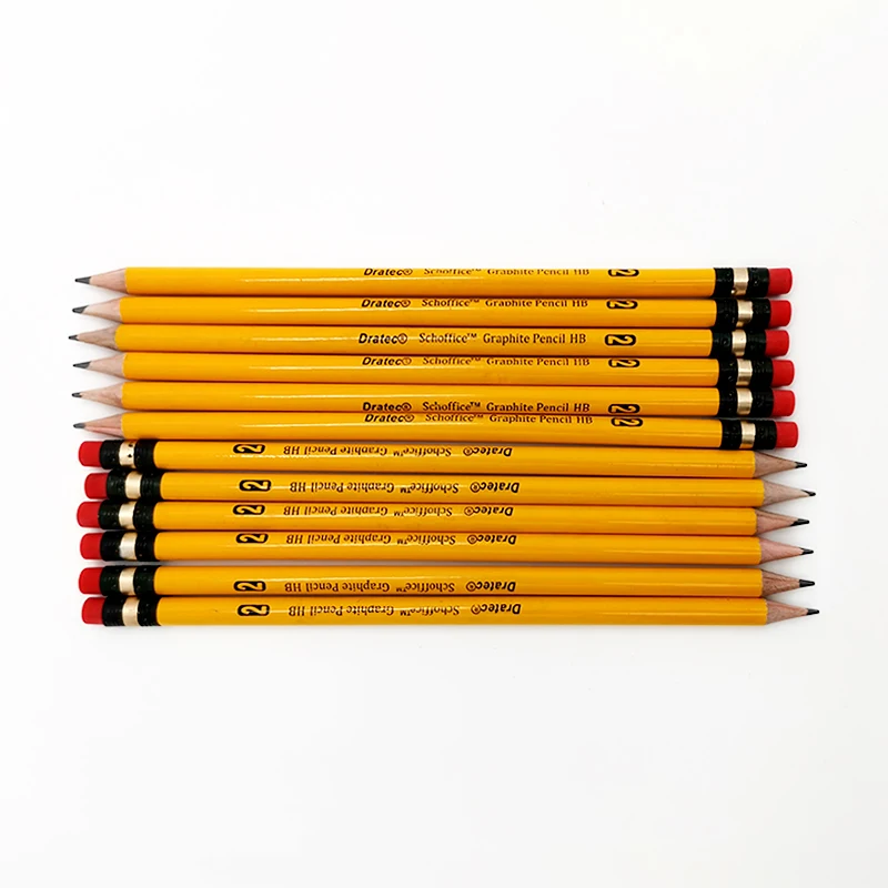 Popular in America hb wooden mongol pencil customer logo yellow pencil set kids with eraser tip