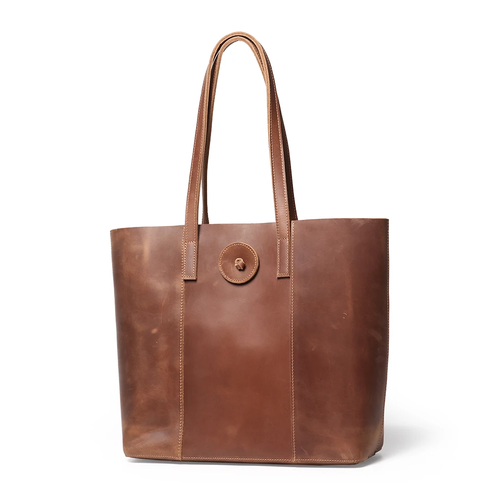 Crazy Horse Leather Totes Vintage Handbag Fashion Women Bags Made Of The Skin Of a Cattle