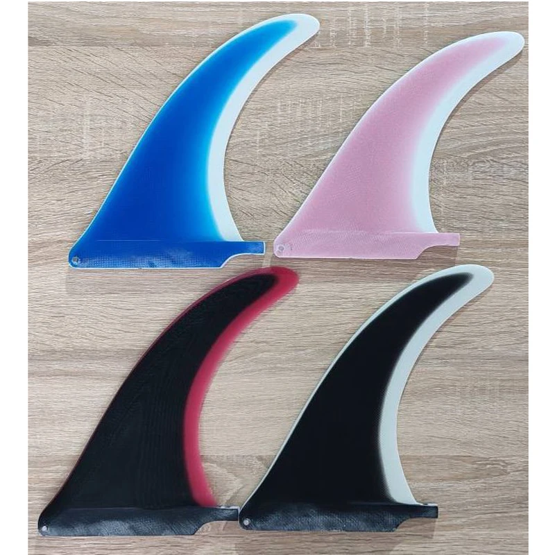 Carbon Striped Center Surfboard Fins Multi-Colored Fiberglass Single Fins SUP Longboard Fins for Surfing