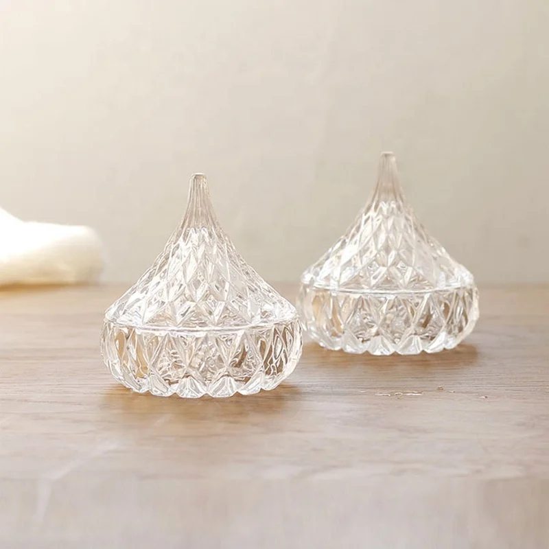 On sale cheap glass candlesticks luxury jewelry box glass candy jar storage cashew nuts jar